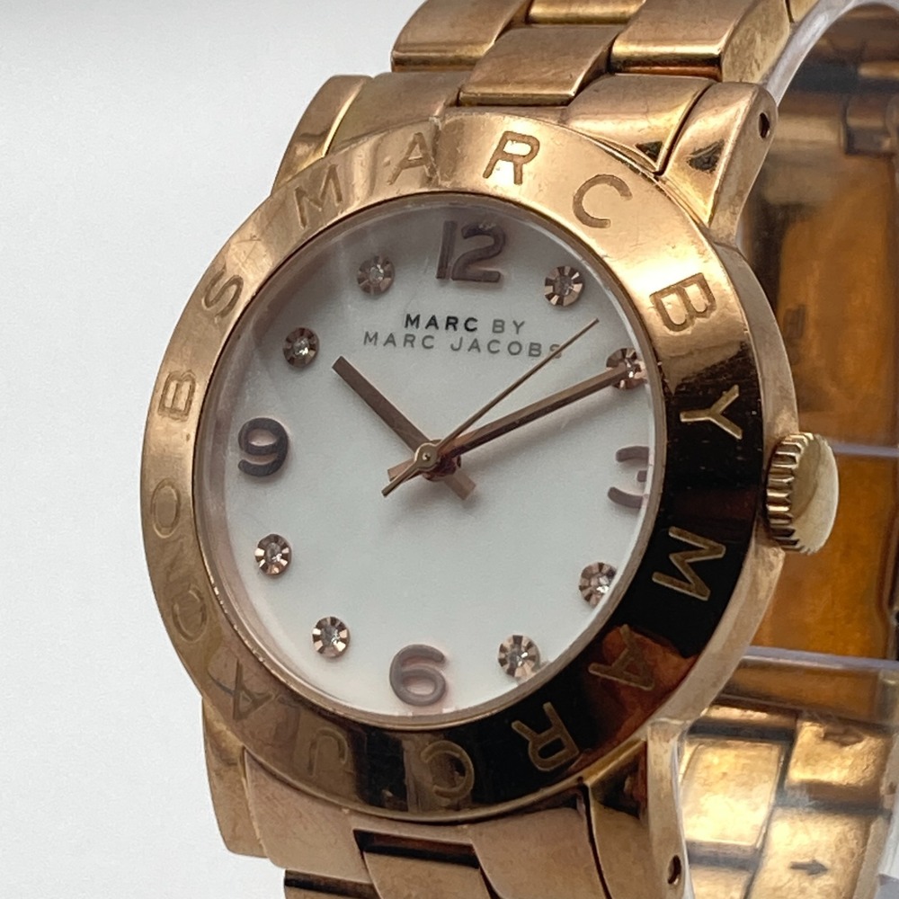 Marc by Marc Jacobs Amy Womens Watch 36mm Rose Gold Tone MB3077 New Battery 6.5"